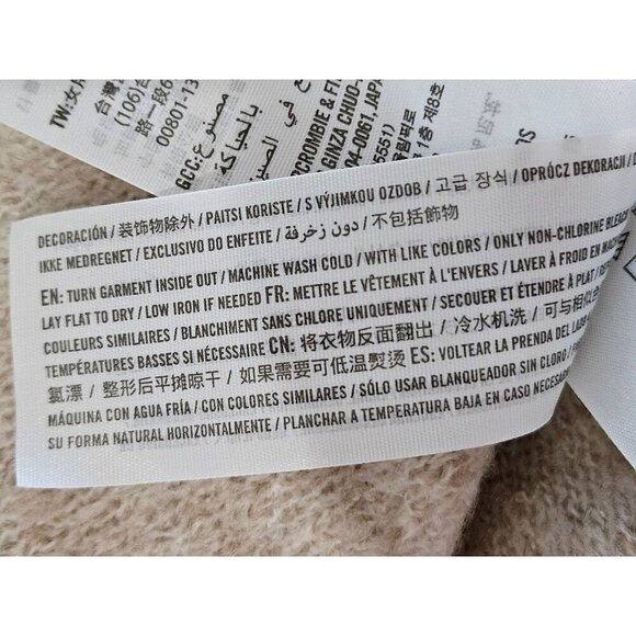 Abercrombie & Fitch Size Small Beige Tan Zebra Print Sweater Animal Scoop Neck - Picture 9 of 10